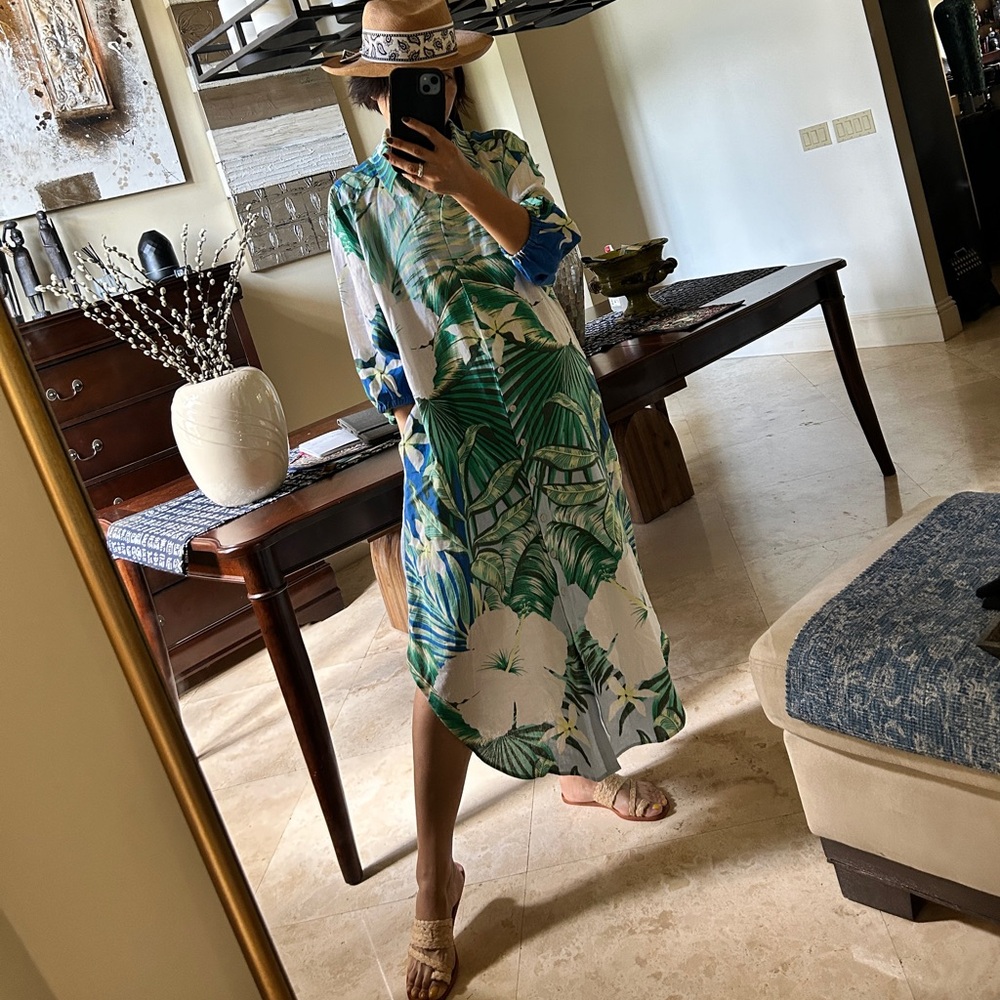 For Cynthia linen blend dress